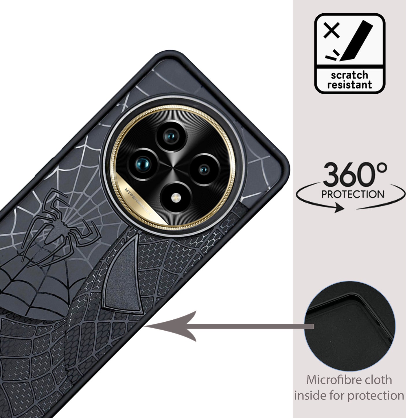 Sp Superhero Web Case with Metallic Camera Ring for Realme 13 Pro Plus(5G)