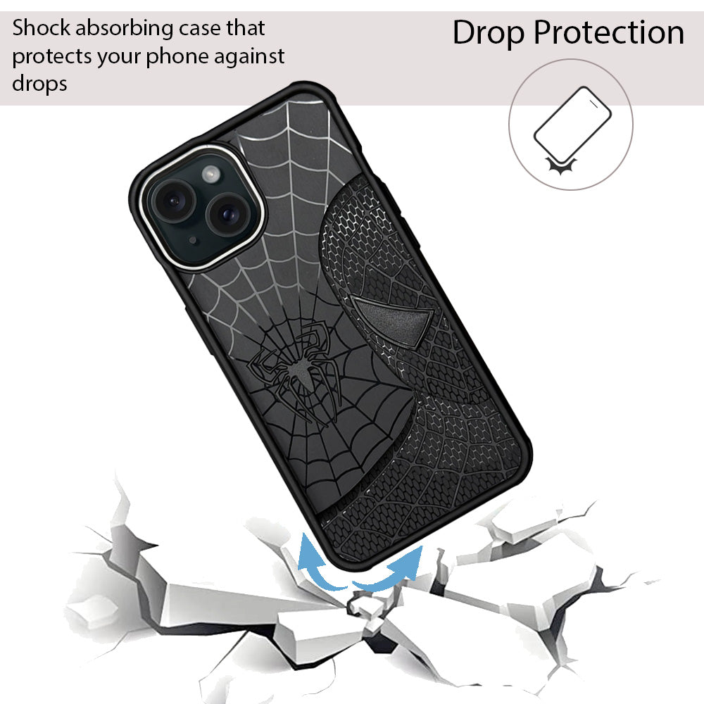 Sp Superhero Web Case with Metallic Camera Ring for iPhone 15