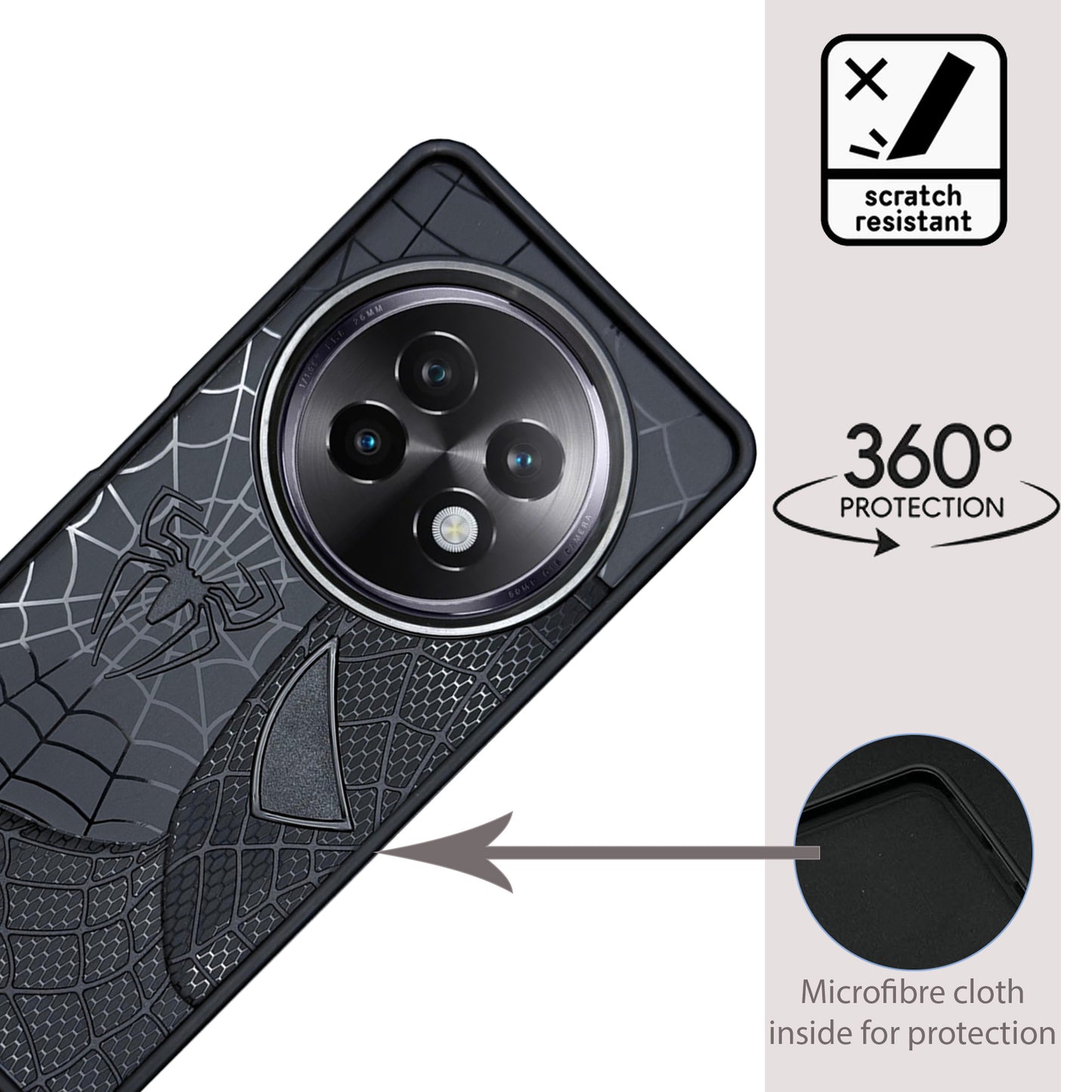 Sp Superhero Web Case with Metallic Camera Ring for Realme 13 Plus(5G)