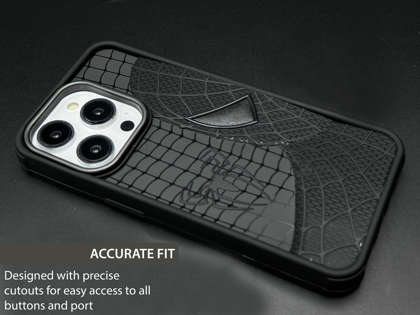 Sp Superhero Web Case with Metallic Camera Ring for iPhone 14 Pro Max