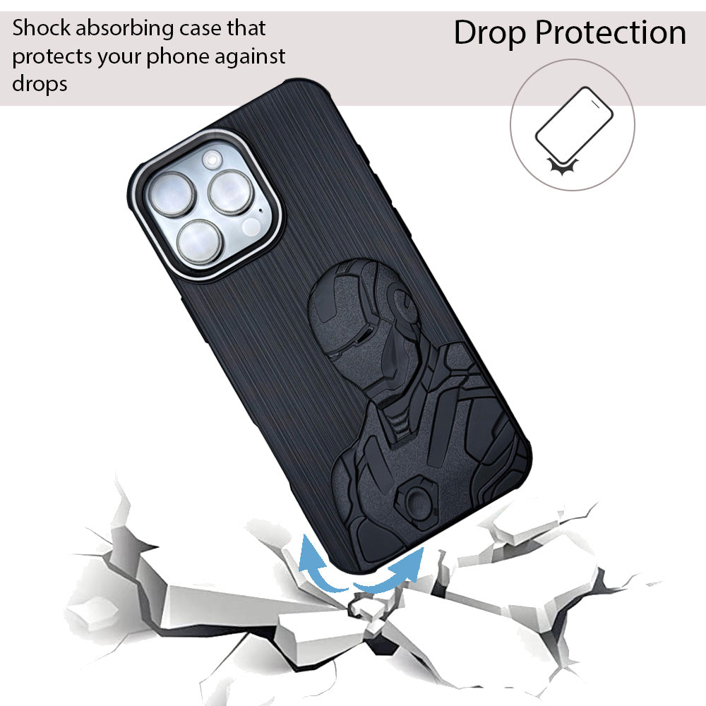 IR Superhero Armor Case with Metallic Camera Ring for iPhone 16 Pro Max