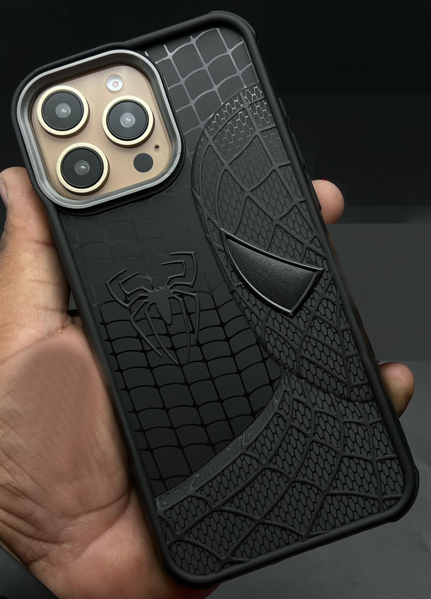 Sp Superhero Web Case with Metallic Camera Ring for iPhone 16 Pro Max