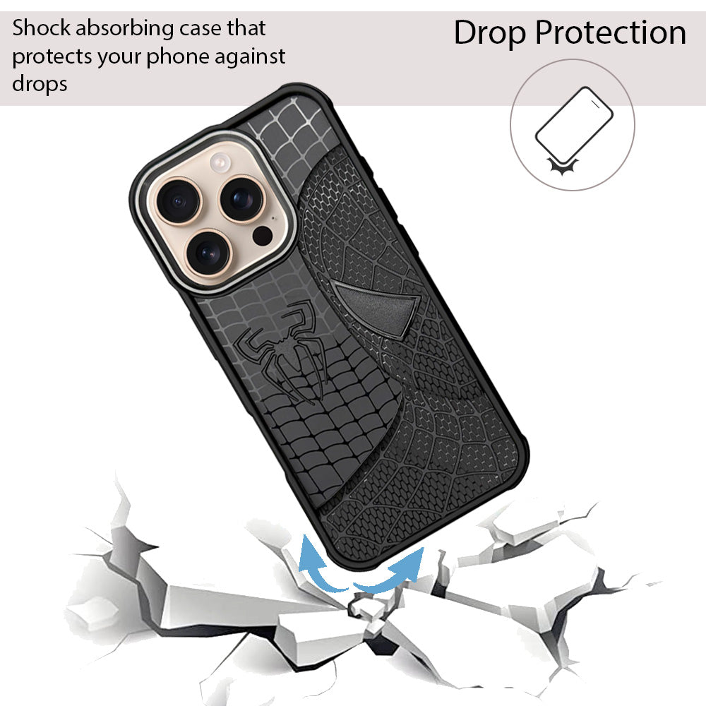 Sp Superhero Web Case with Metallic Camera Ring for iPhone 16 Pro Max