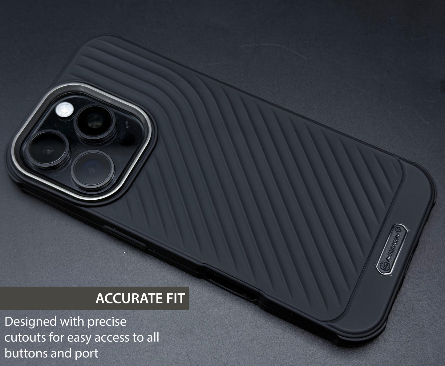 Ripple Wave Case with Metallic Camera Ring for iPhone 16 Pro