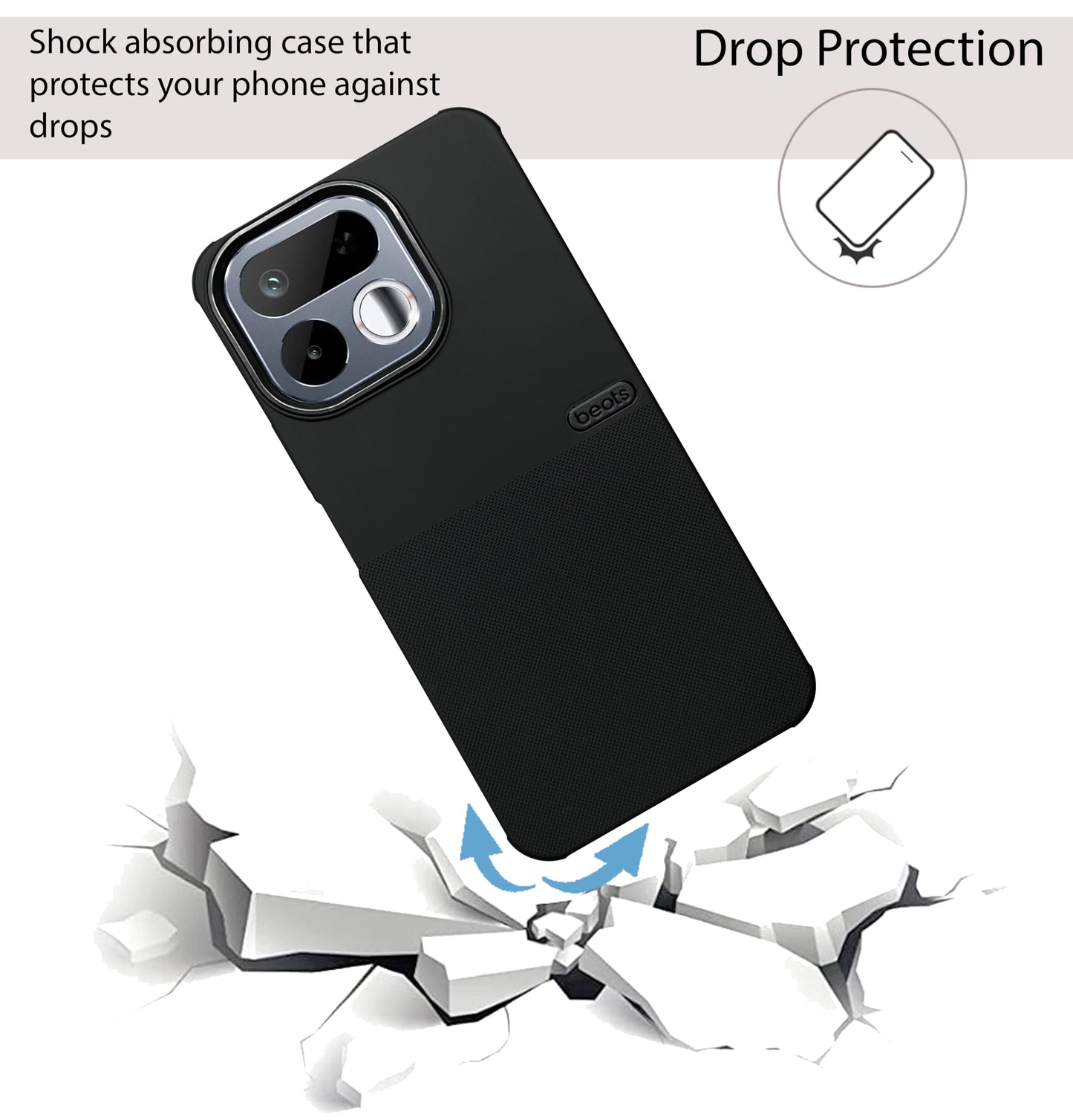 BEOTS Rugged back case with Camera Ring for Realme 16T