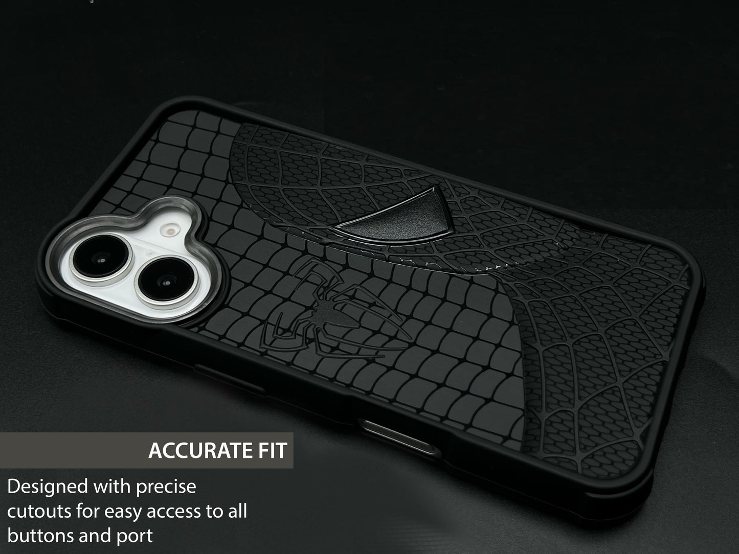Sp Superhero Web Case with Metallic Camera Ring for iPhone 16