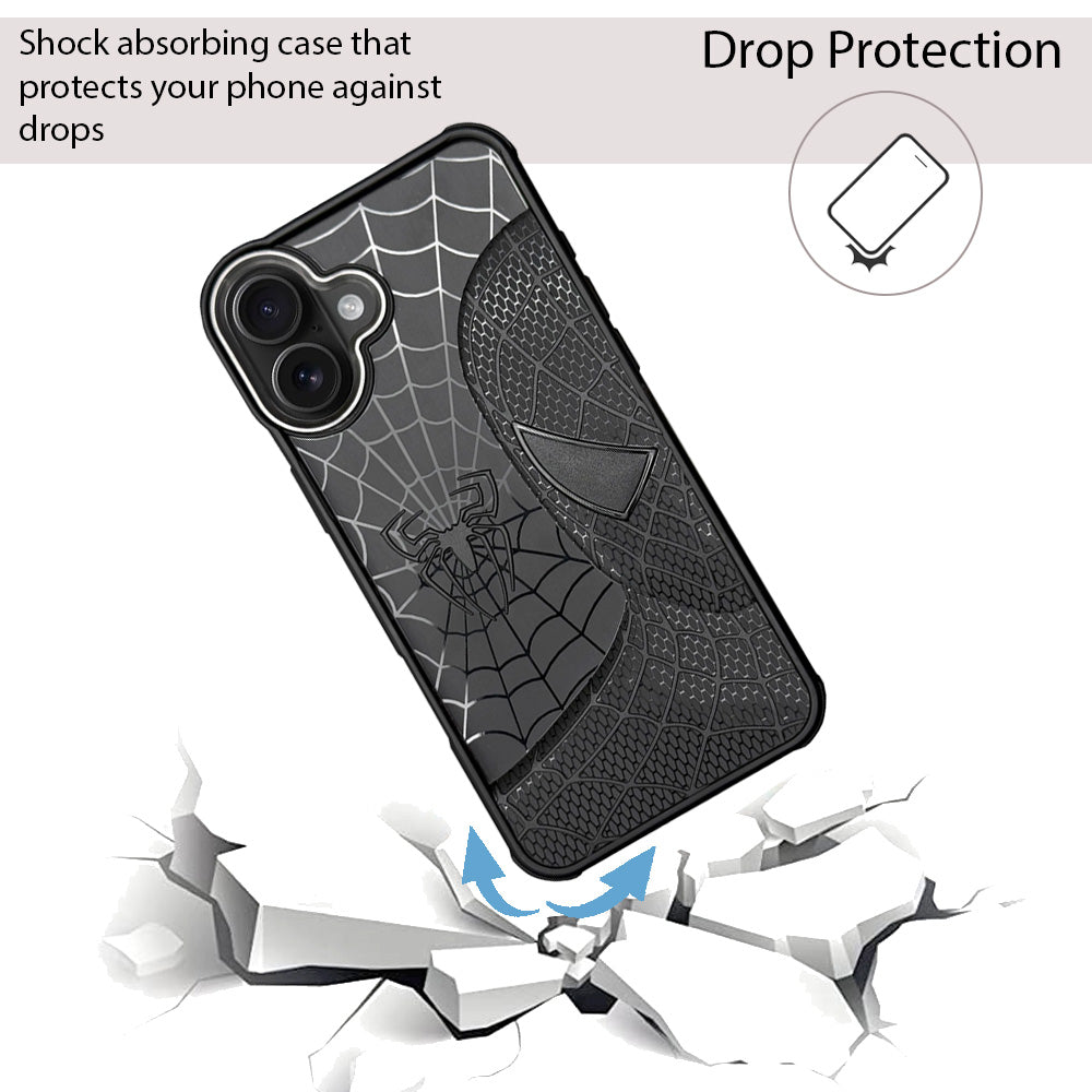 Sp Superhero Web Case with Metallic Camera Ring for iPhone 16