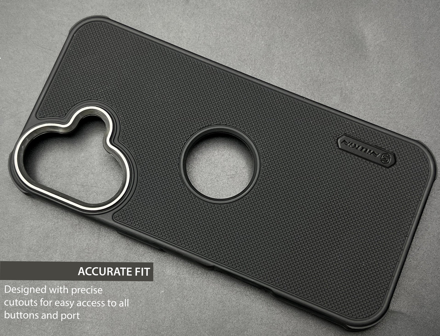 NIUKIN Super Frosted Dotted Case with Camera Ring for iPhone 16