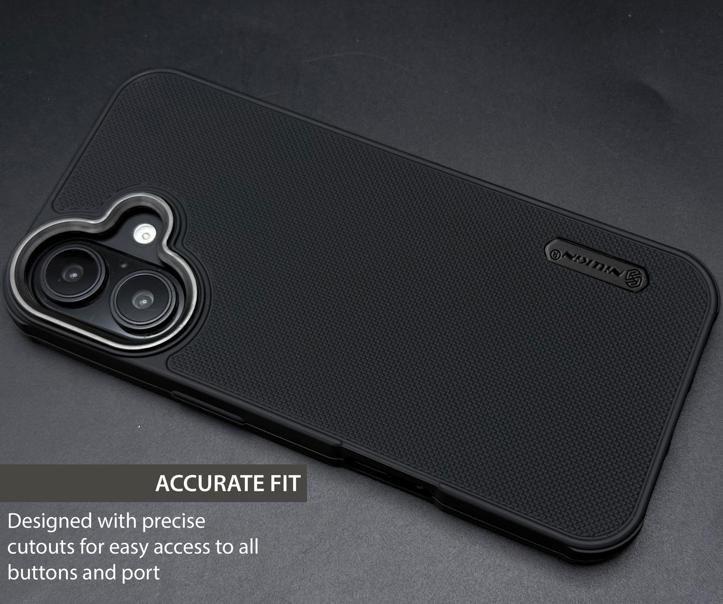 NIUKIN Super Frosted Dotted Case with Camera Ring for iPhone 17