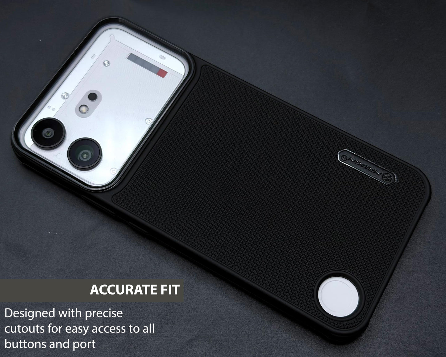 NIUKIN Super Frosted Dotted Case with Camera Ring for Nothing Phone 4(b)