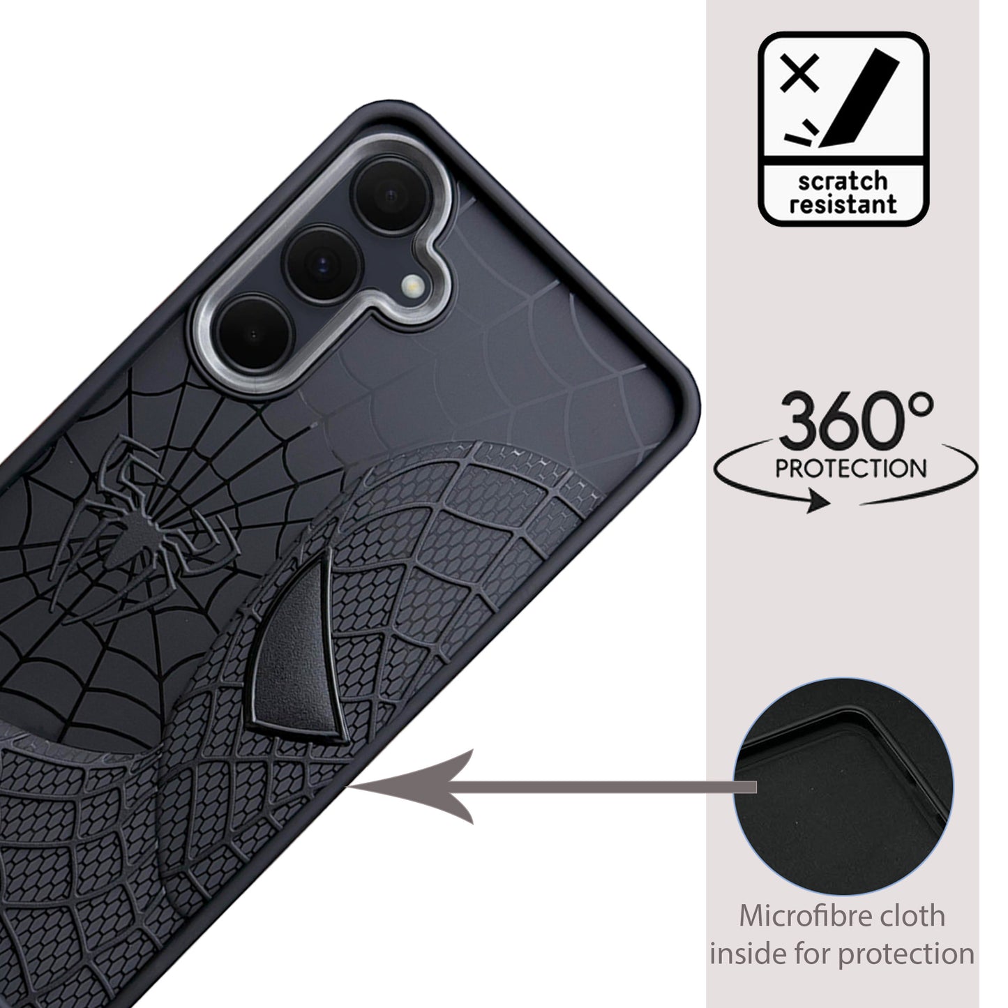 Sp Superhero Web Case with Metallic Camera Ring for Samsung A35(5G)