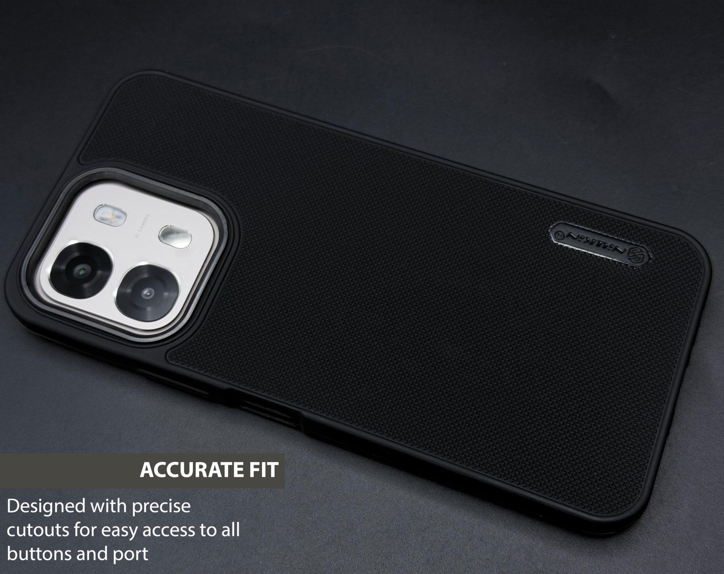 NIUKIN Super Frosted Dotted Case with Camera Ring for Oppo A6 Pro 5G