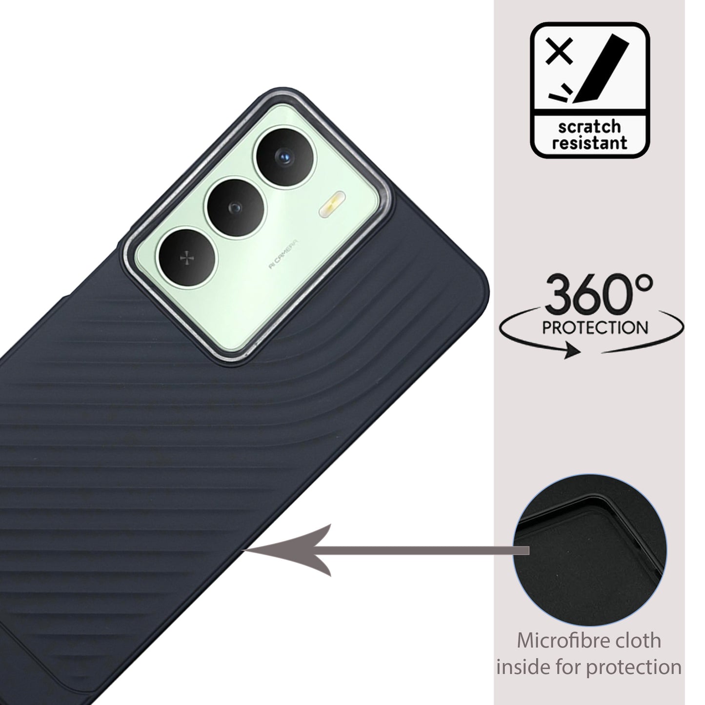 Ripple Wave Case with Metallic Camera Ring for Realme C73(5G)