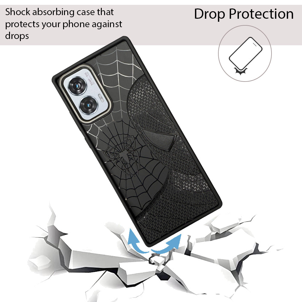 Sp Superhero Web Case with Metallic Camera Ring for Motorola Edge 50 Fusion