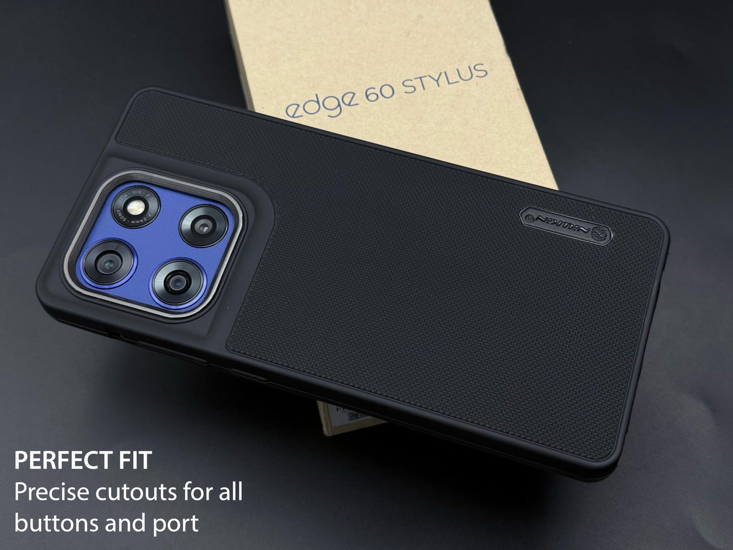 NIUKIN Super Frosted Dotted Case with Camera Ring for Moto Edge 60 Stylus