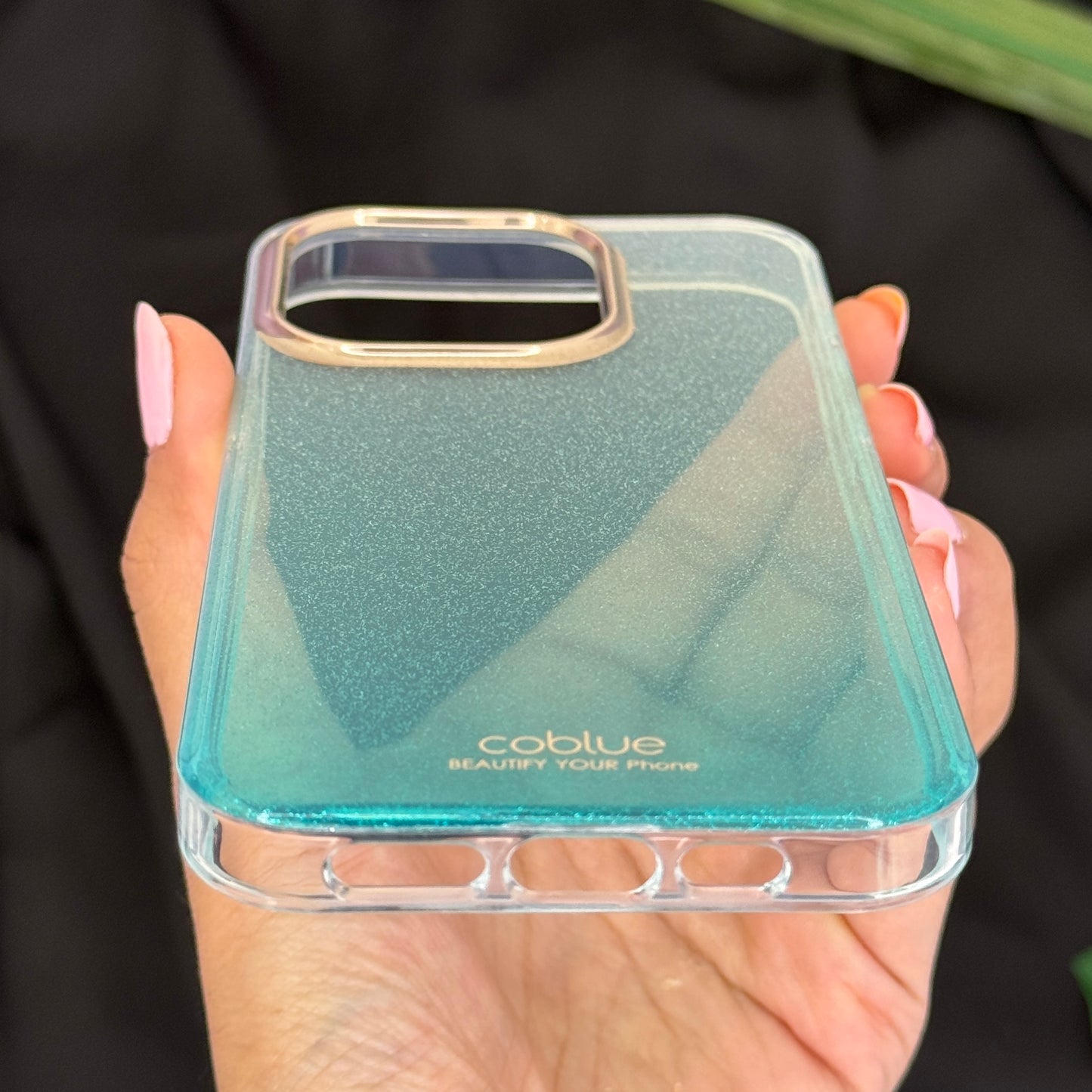 Coblue Transparent Shaded Glitter Case for iPhone 15
