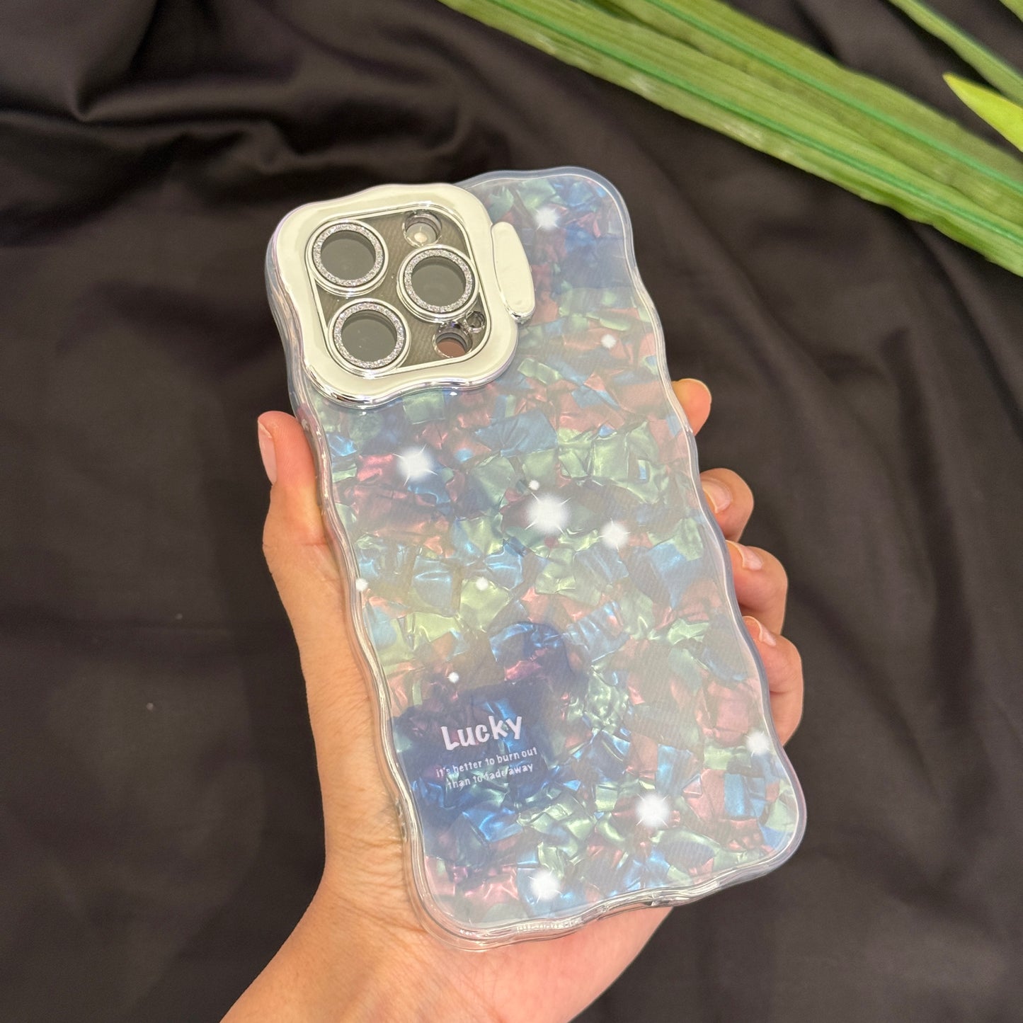 Fancy Camera Stand Case with Charms for iPhone 16 Pro Max
