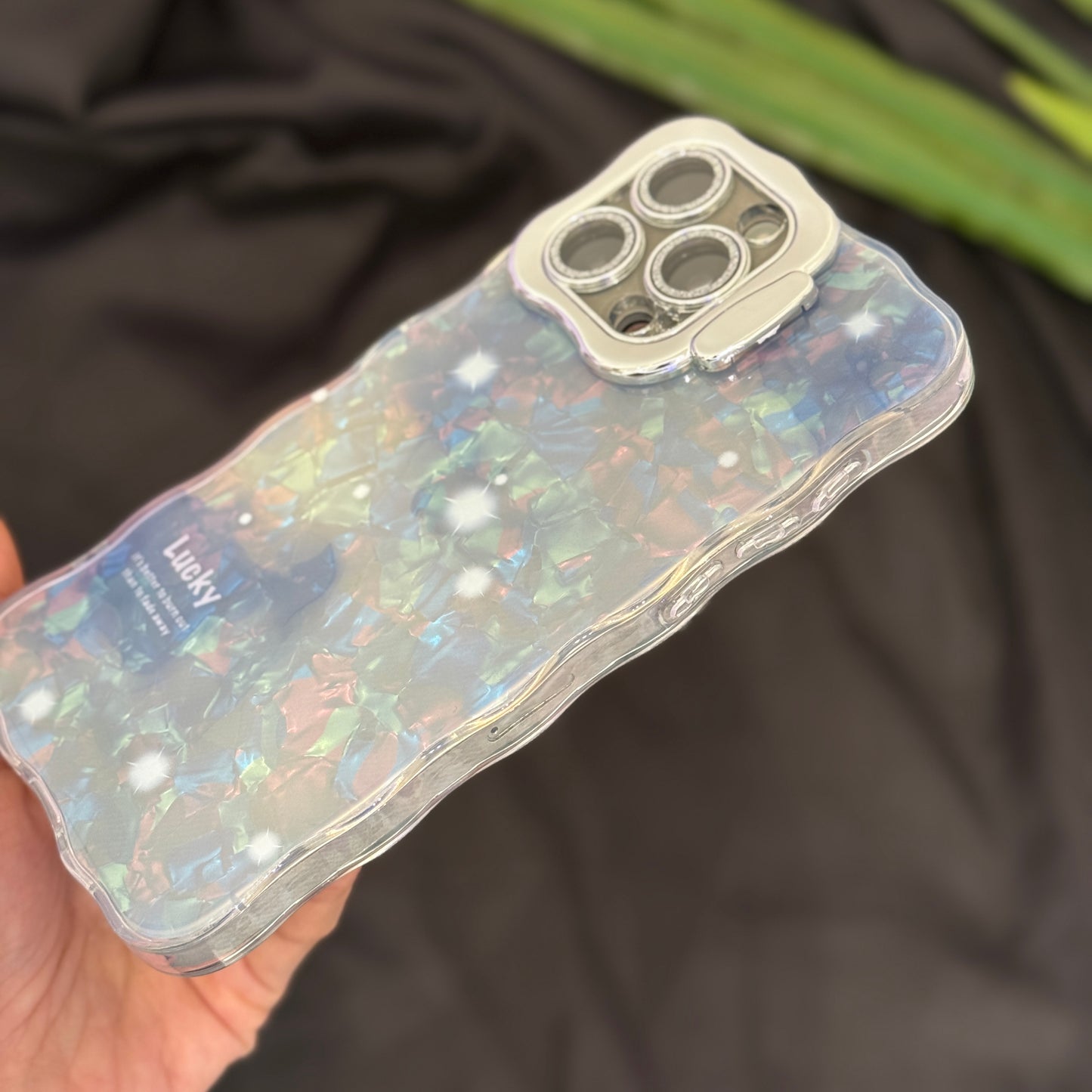 Fancy Camera Stand Case with Charms for iPhone 16 Pro Max