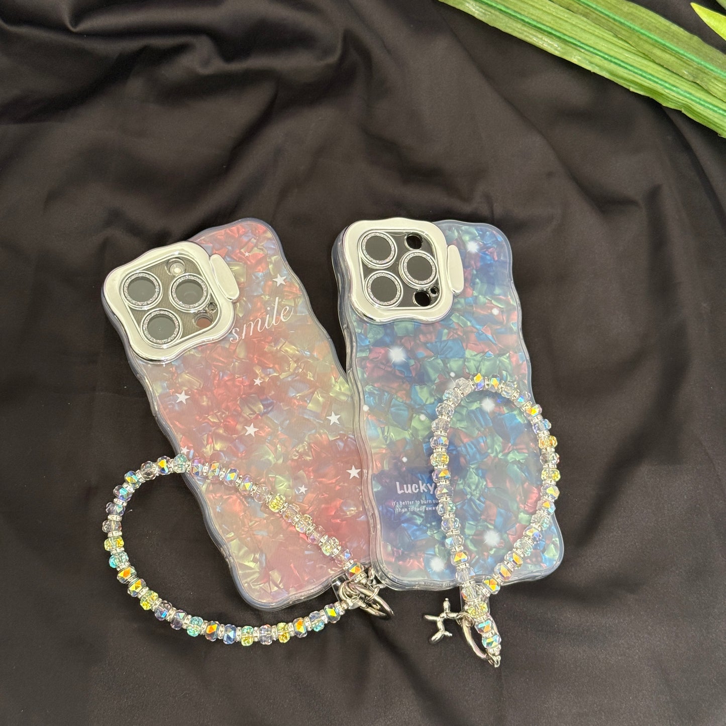 Fancy Camera Stand Case with Charms for iPhone 16 Pro Max