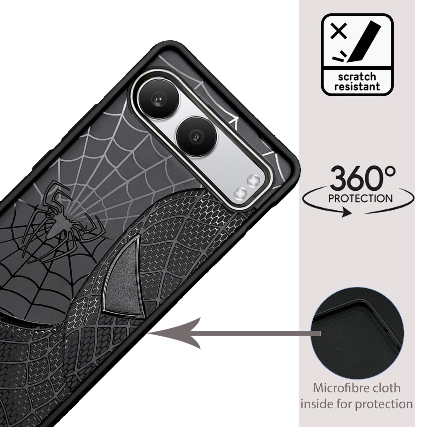 Sp Superhero Web Case with Metallic Camera Ring for Oneplus Nord 4(5G)