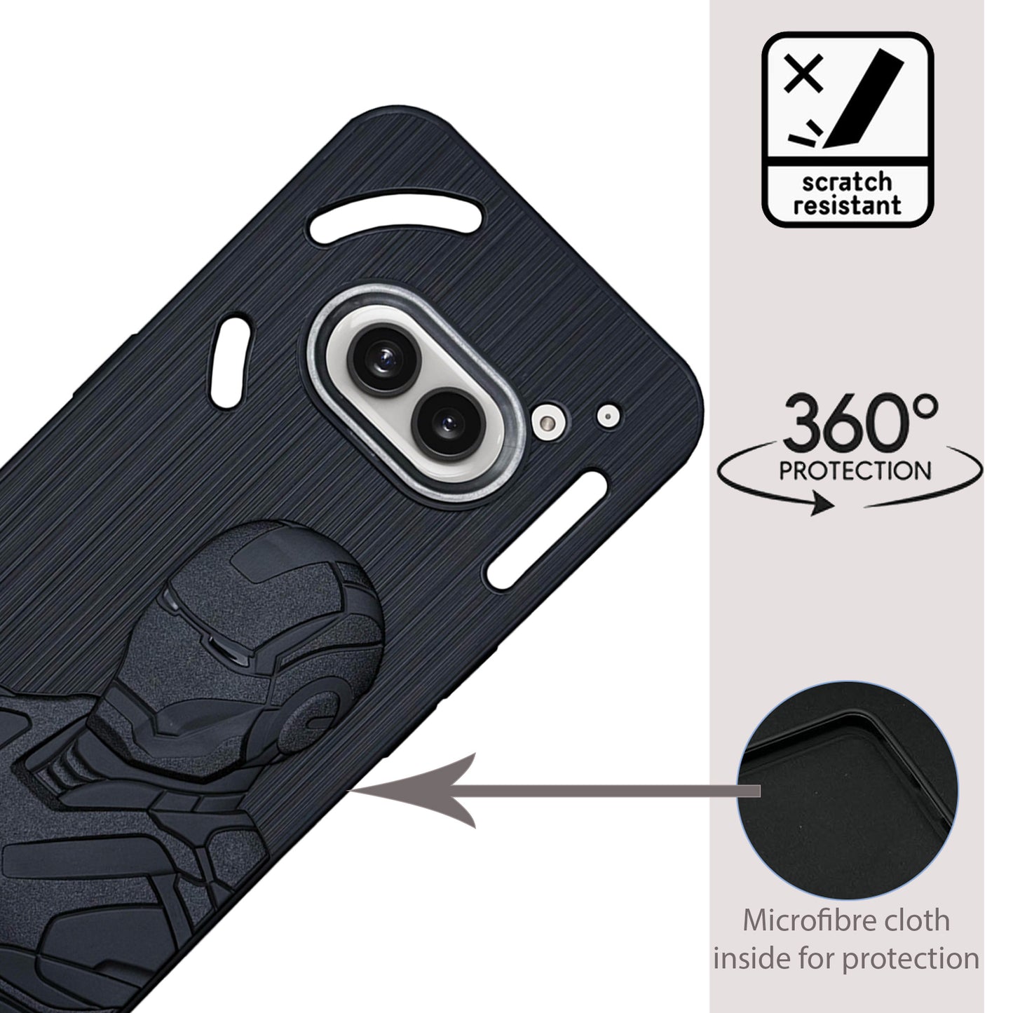 IR Superhero Armor Case with Metallic Camera Ring for Nothing Phone 2A