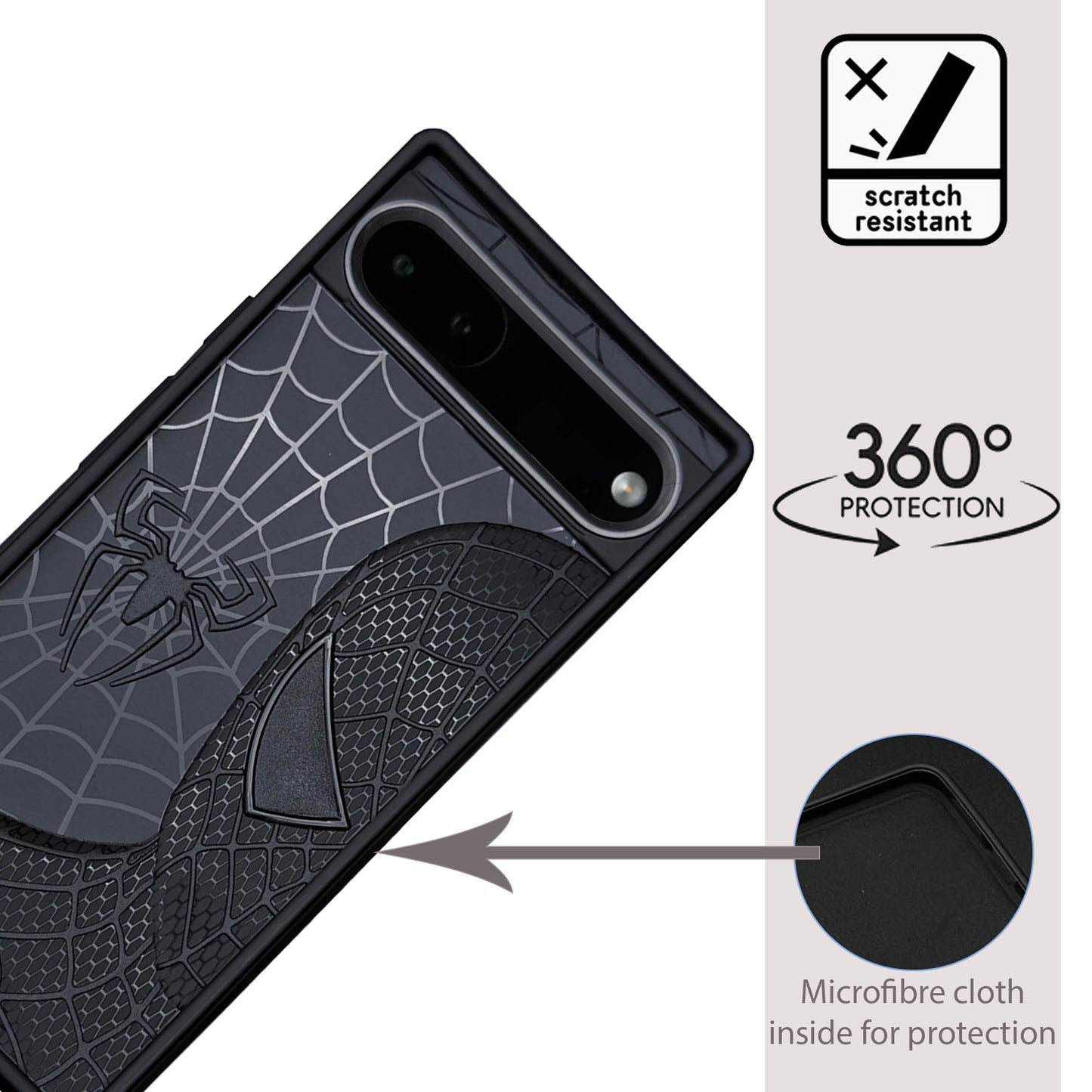 Sp Superhero Web Case with Metallic Camera Ring for Google Pixel 6a