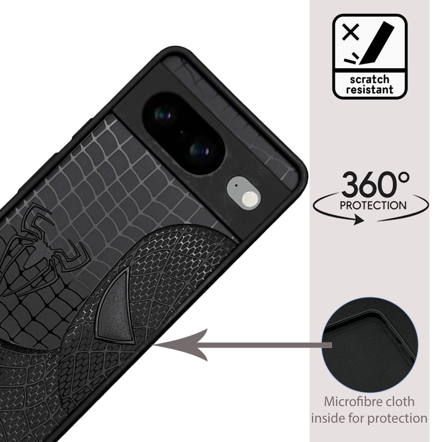 Sp Superhero Web Case with Metallic Camera Ring for Google Pixel 8