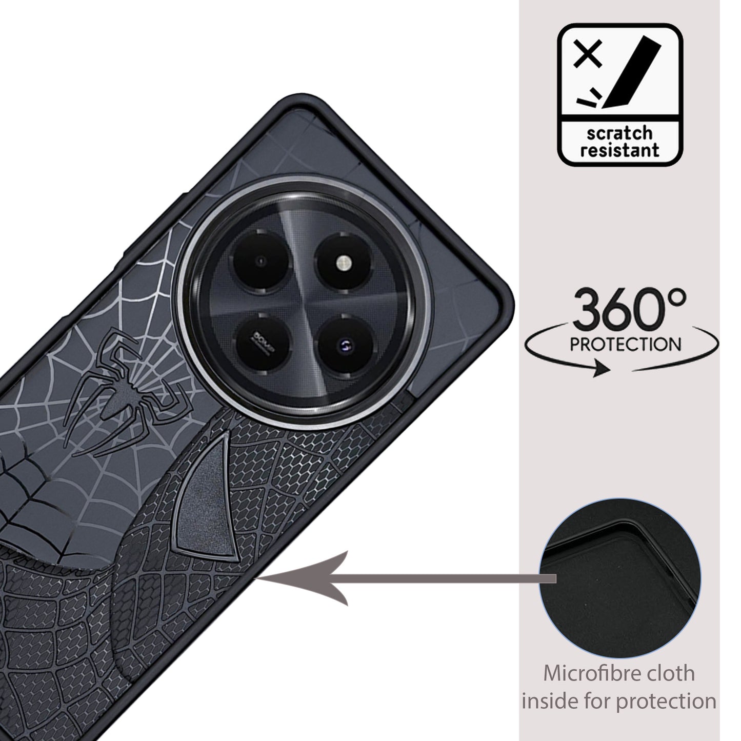 Sp Superhero Web Case with Metallic Camera Ring for Xiaomi Poco C75(5G)