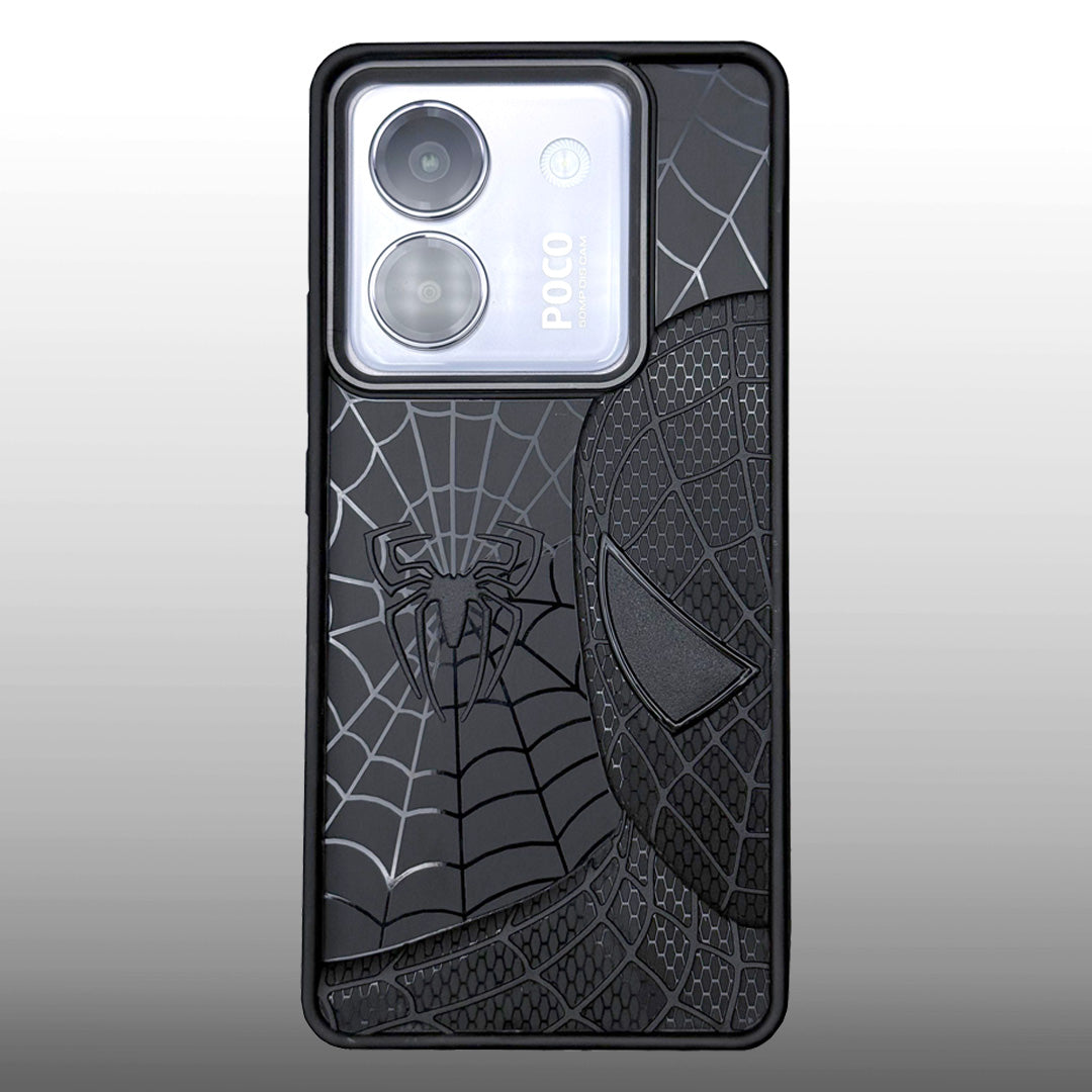 Sp Superhero Web Case with Metallic Camera Ring for Xiaomi Poco M7 Pro(5G)