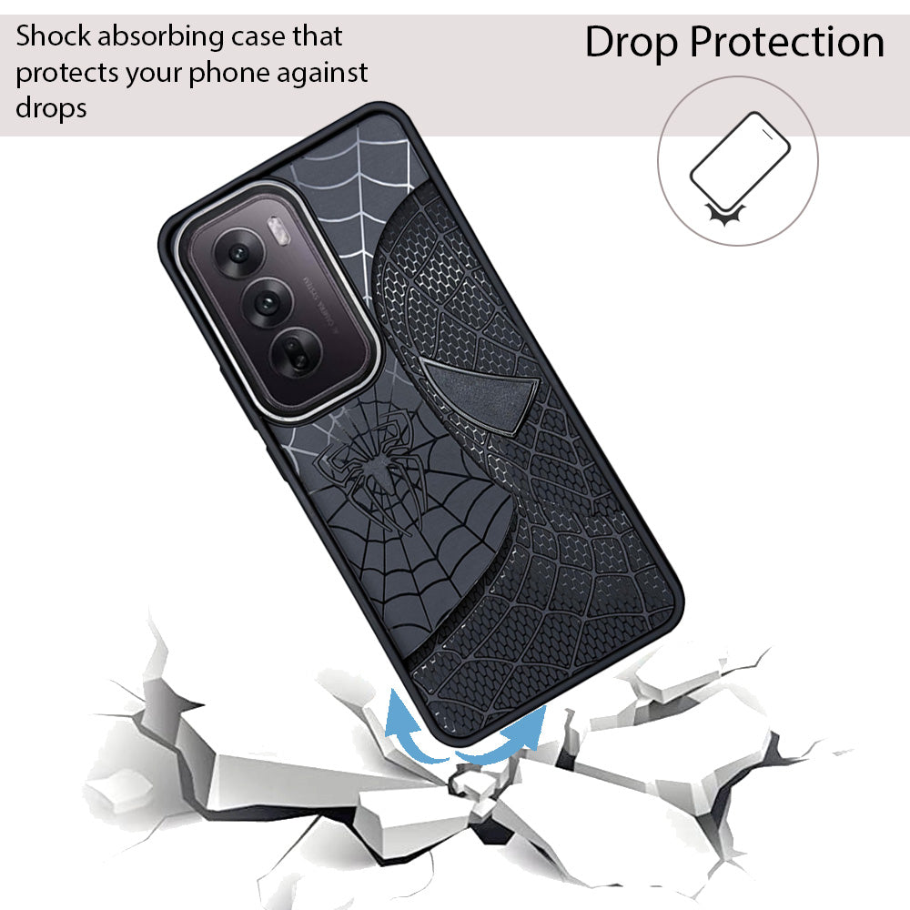 Sp Superhero Web Case with Metallic Camera Ring for Oppo Reno 12(5G)