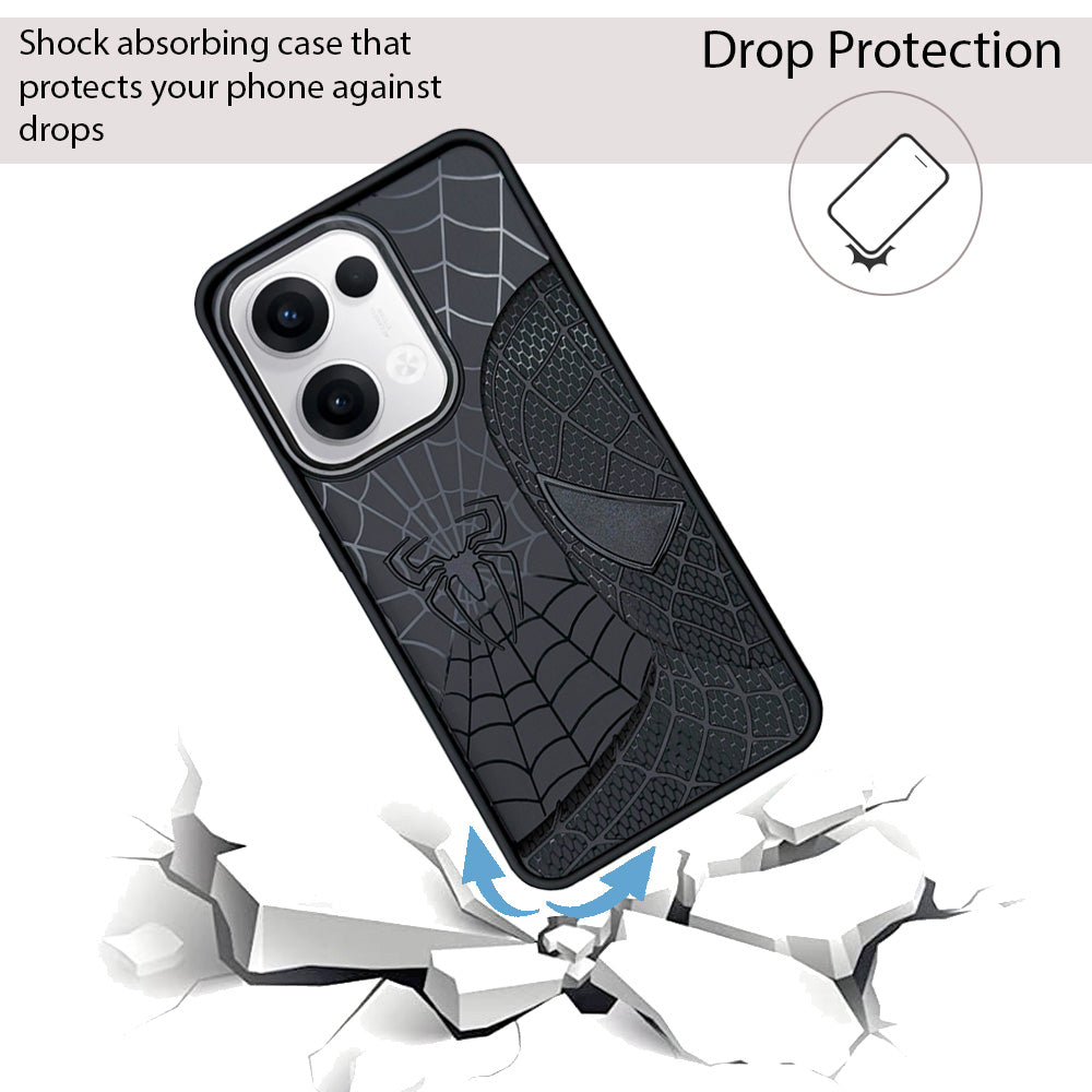 Sp Superhero Web Case with Metallic Camera Ring for Oppo Reno 13(5G)