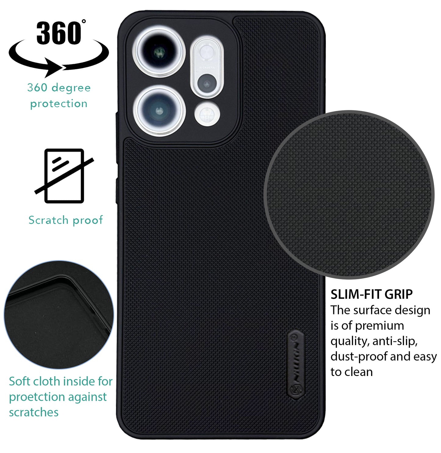 NIUKIN Super Frosted Dotted Case for Oppo Reno 14 (5G)