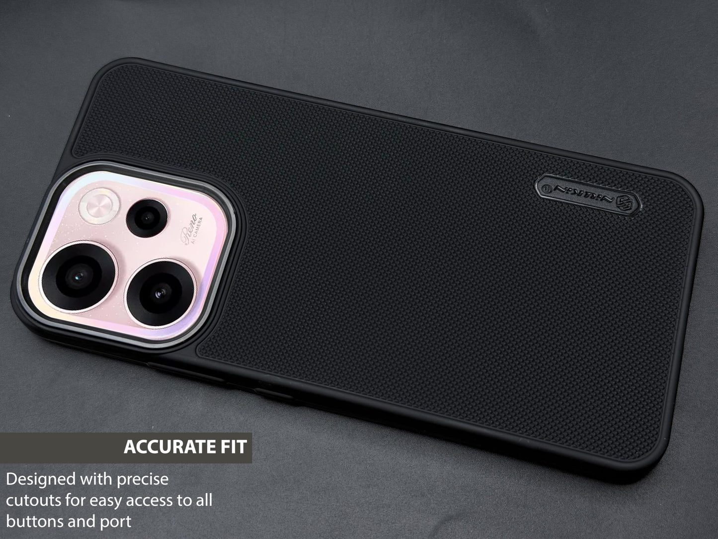 NIUKIN Super Frosted Dotted Case with Camera Ring for Oppo Reno 15c