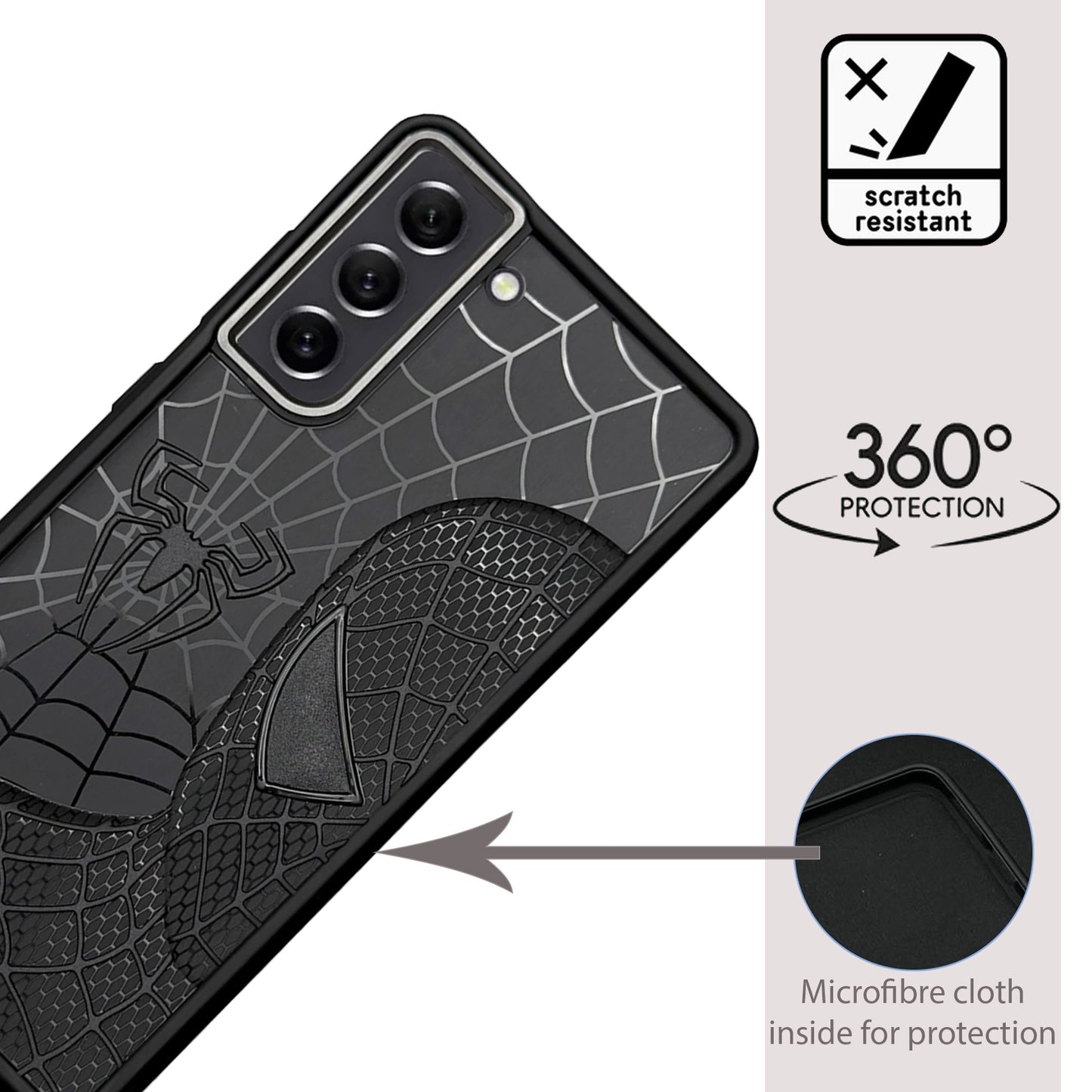Sp Superhero Web Case with Metallic Camera Ring for Samsung S21 FE