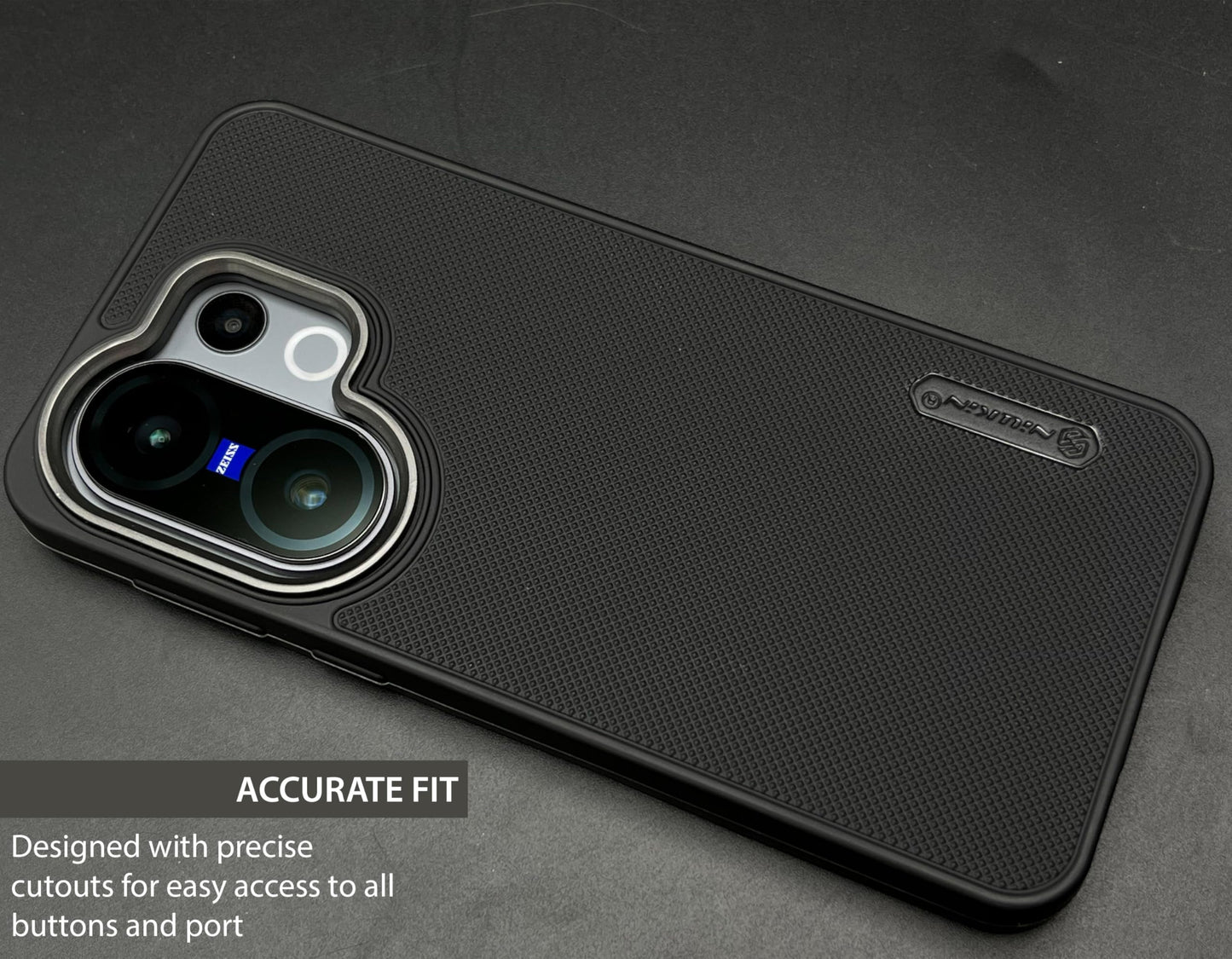 NIUKIN Super Frosted Dotted Case with Camera Ring for Vivo X200 FE