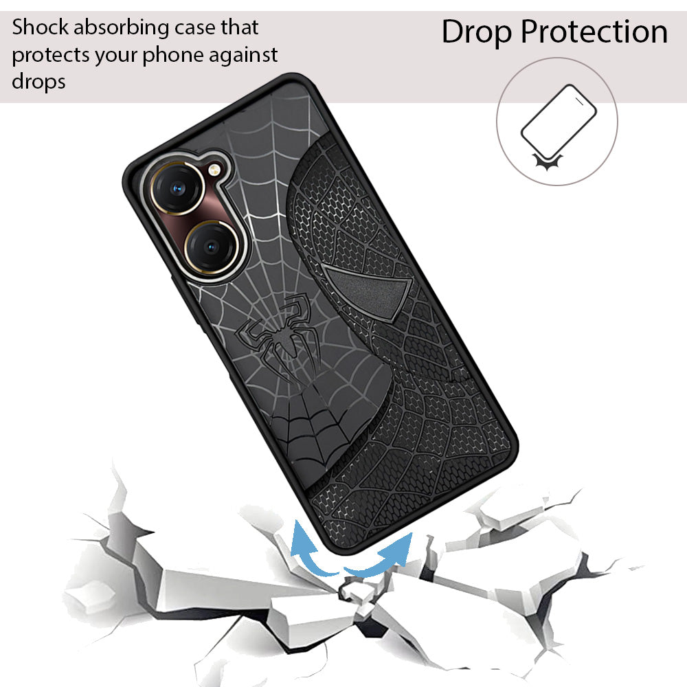Sp Superhero Web Case with Metallic Camera Ring for Vivo Y28s (5G)