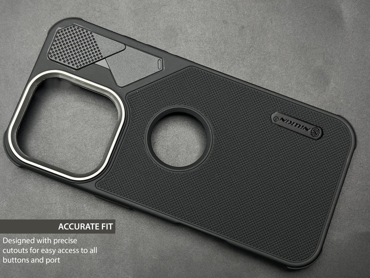 NIUKIN Fancy Super Frosted Dotted Case with Camera Ring for iPhone 16 Pro