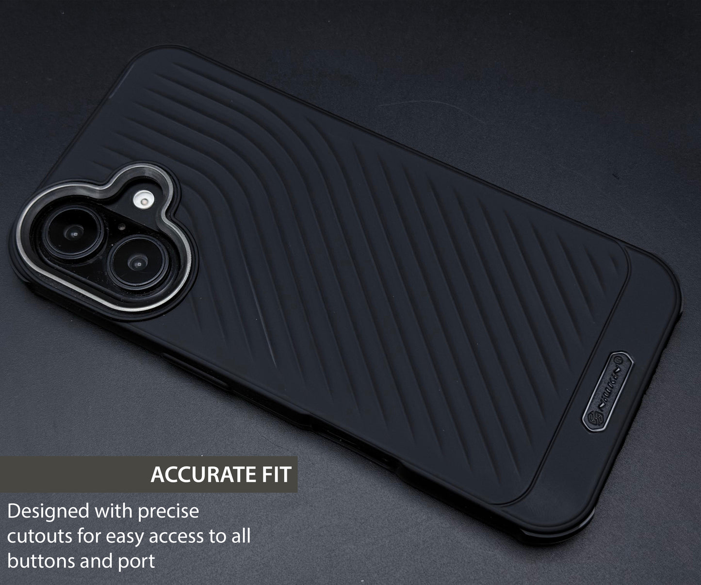 Ripple Wave Case with Metallic Camera Ring for iPhone 16
