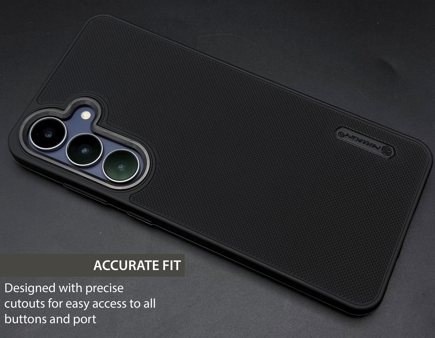NIUKIN Super Frosted Dotted Case with Camera Ring for Samsung S25 FE