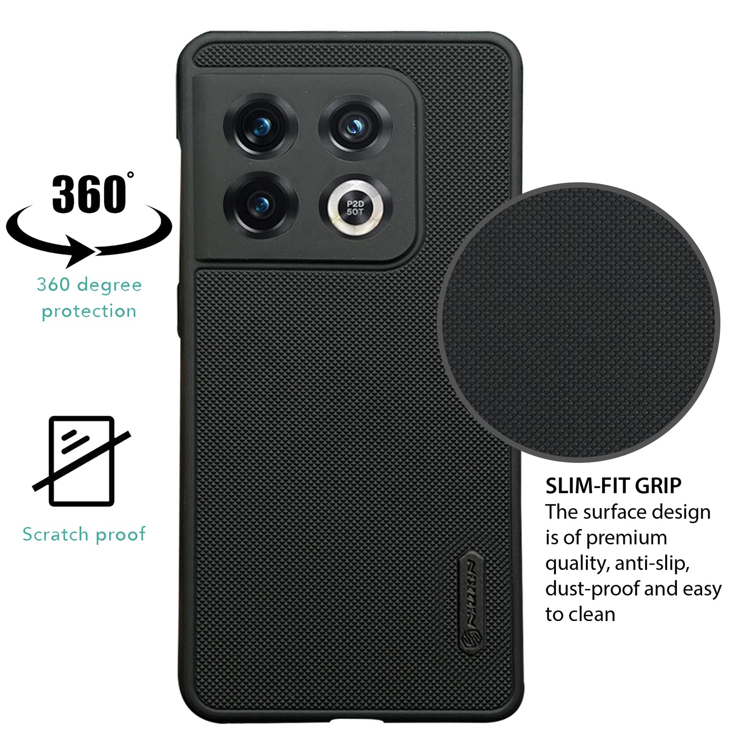 NIUKIN Super Frosted Dotted Case for Oneplus 10 Pro