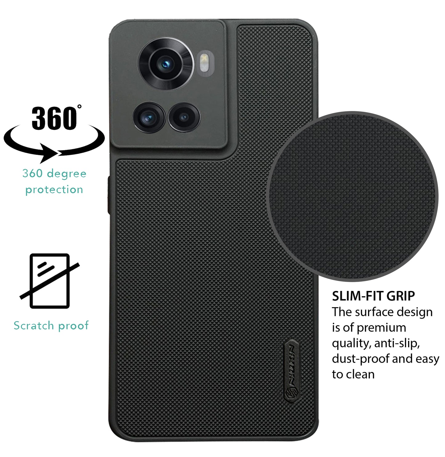 NIUKIN Super Frosted Dotted Case for Oneplus 10R