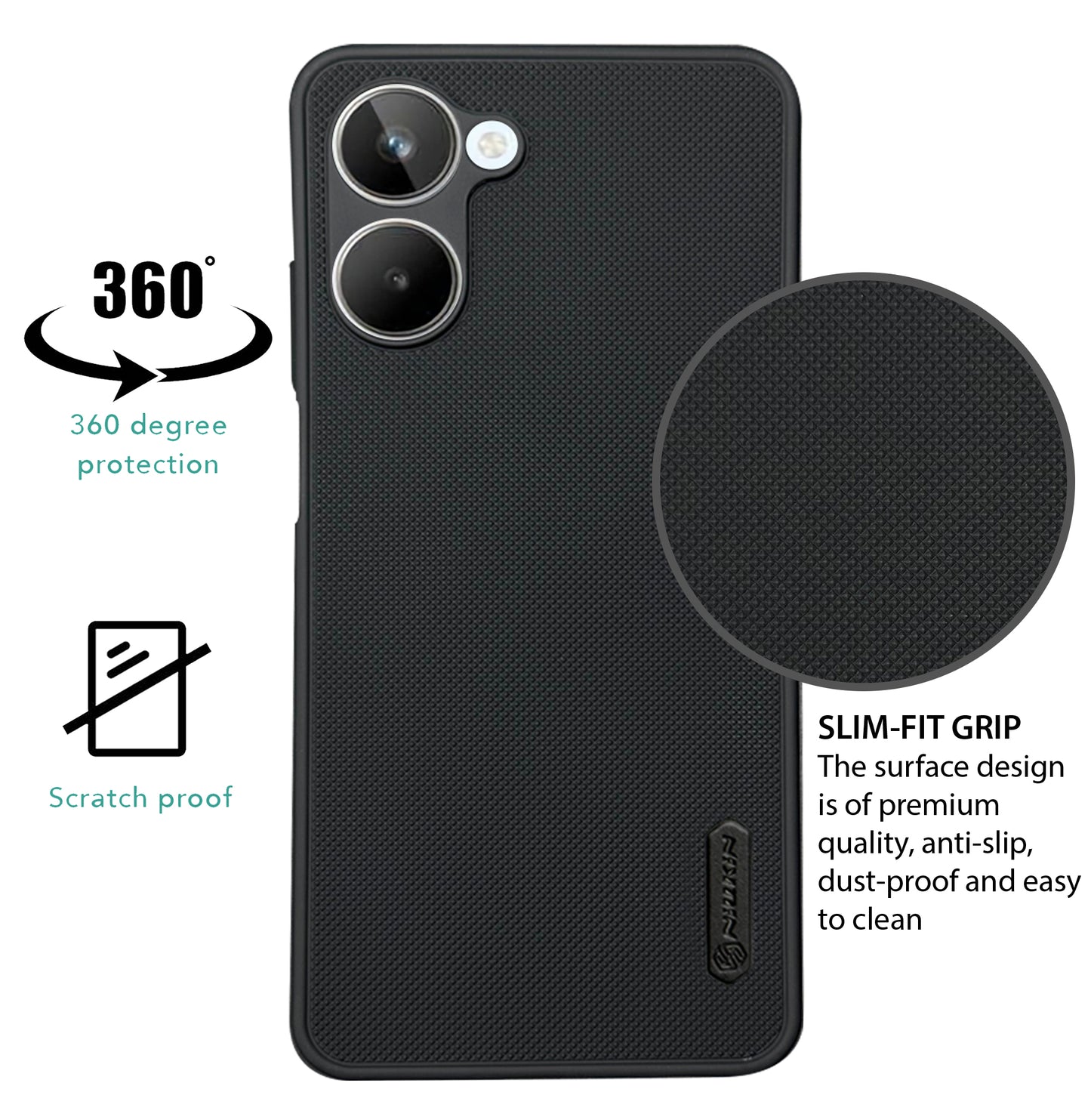 NIUKIN Super Frosted Dotted Case for Realme 10
