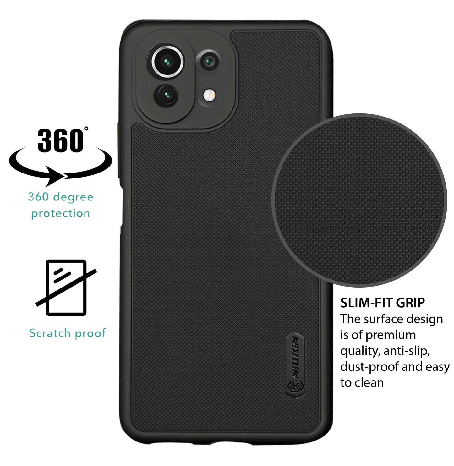NIUKIN Super Frosted Dotted Case for Xiaomi Mi 11 Lite NE 5G