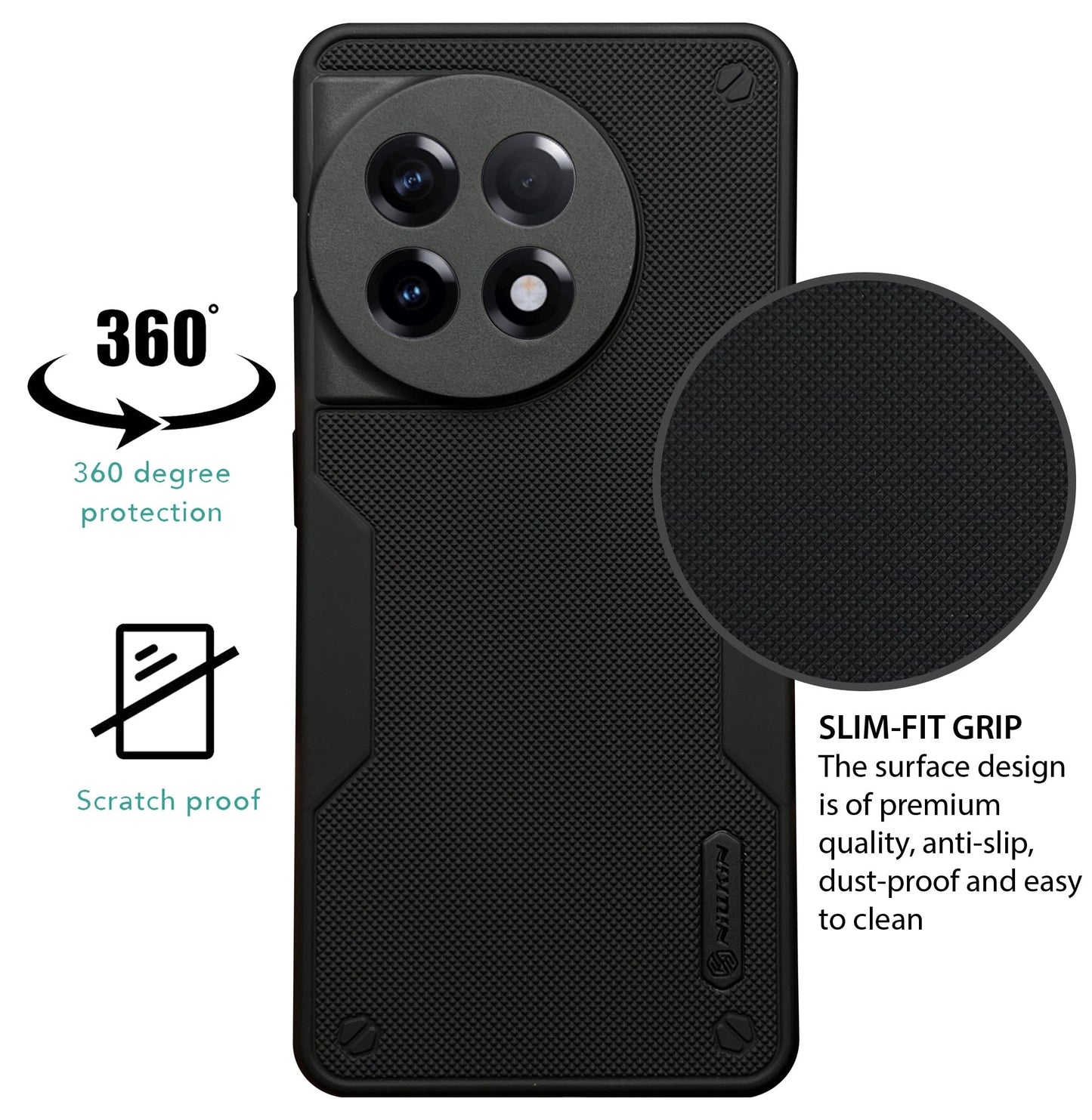 NIUKIN Super Frosted Pro Shield Dotted Case for Oneplus 11R