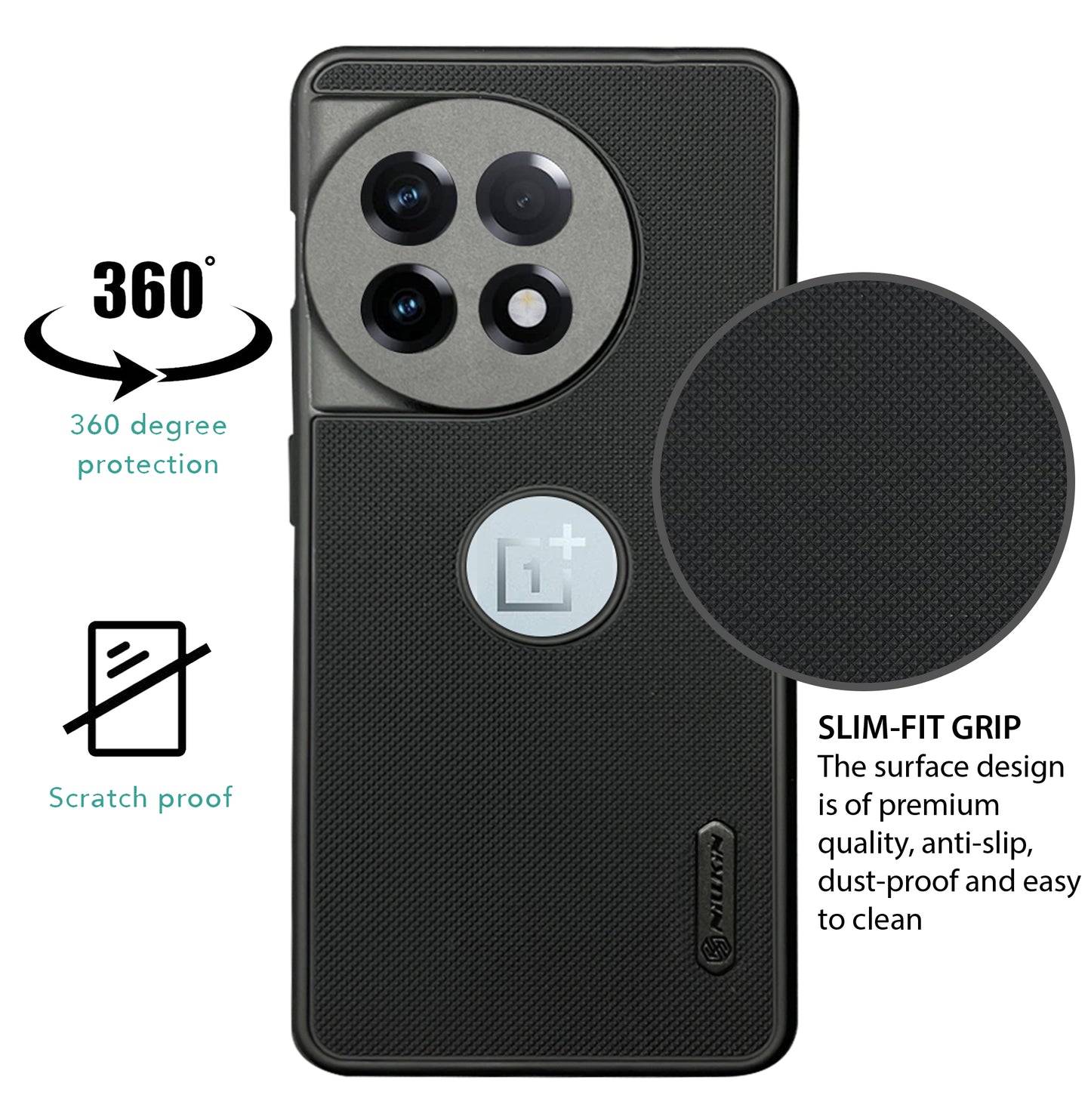 NIUKIN Super Frosted Dotted Case with LOGO CUT for Oneplus 11R