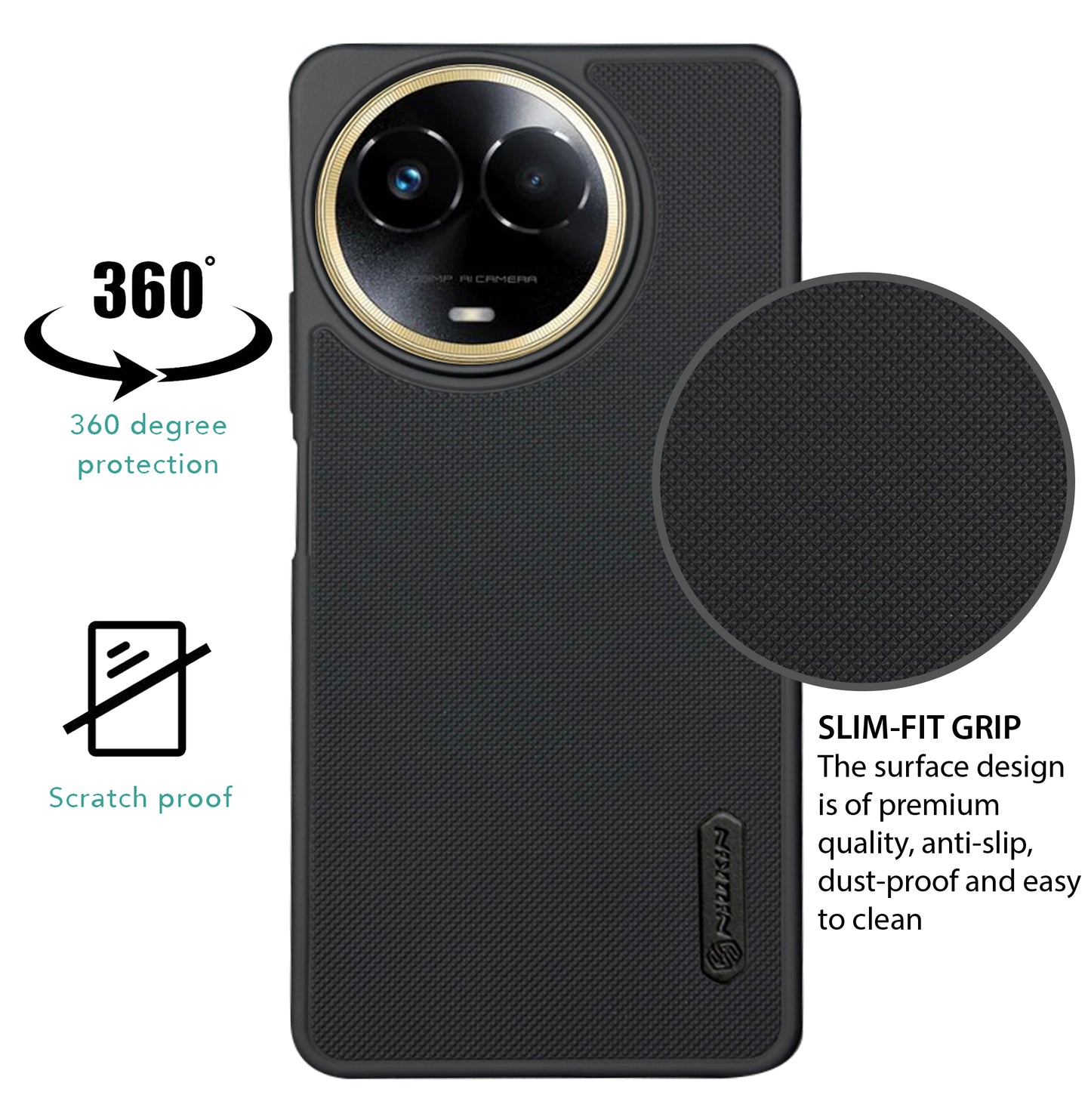 NIUKIN Super Frosted Dotted Case for Realme 11