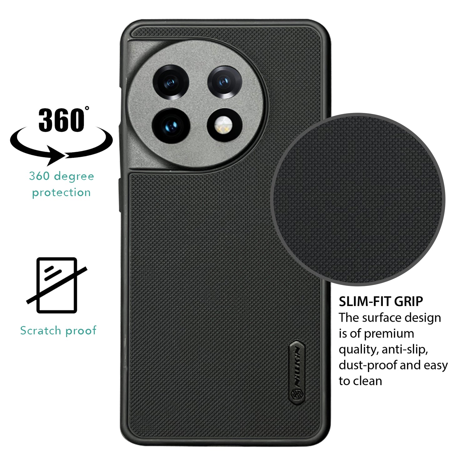NIUKIN Super Frosted Dotted Case for Oneplus 11