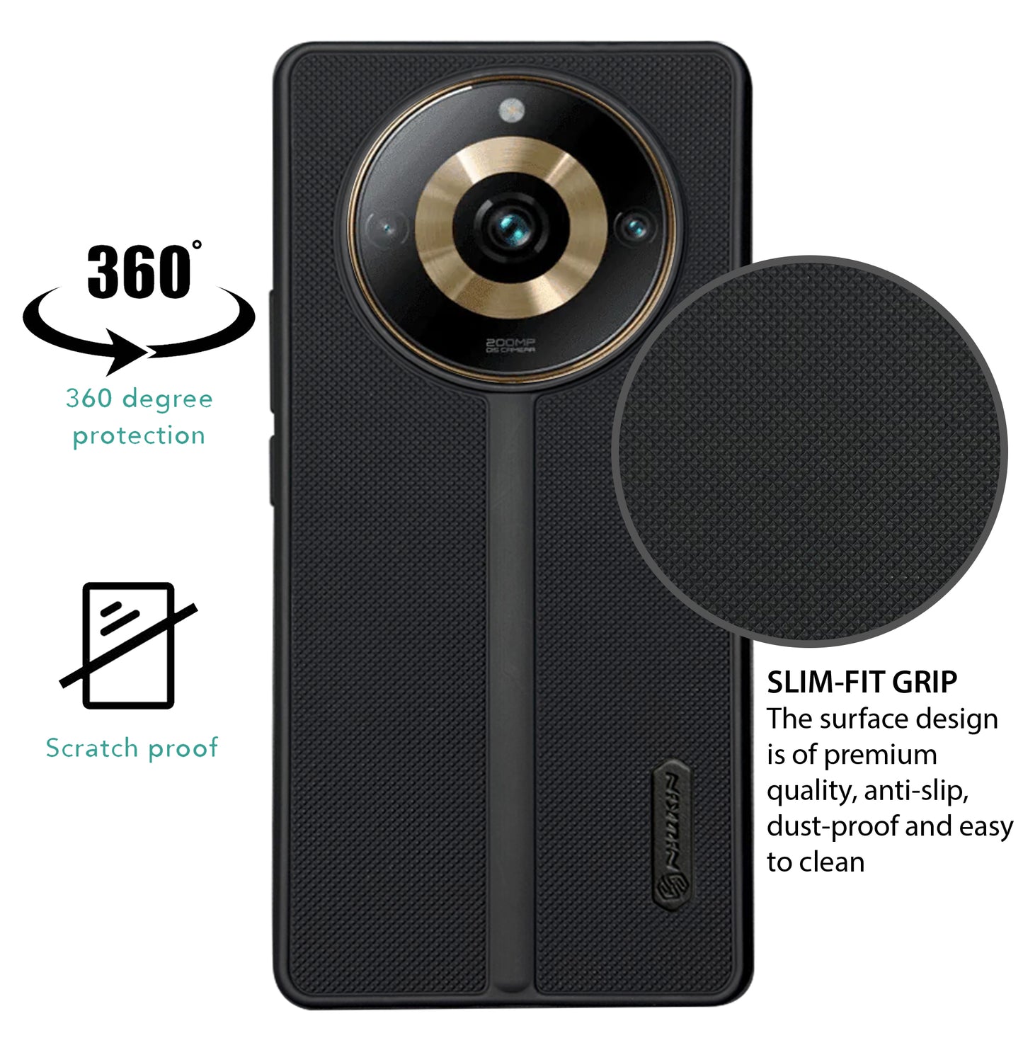 NIUKIN Super Frosted Dotted Case for Realme 11 Pro Plus 5G