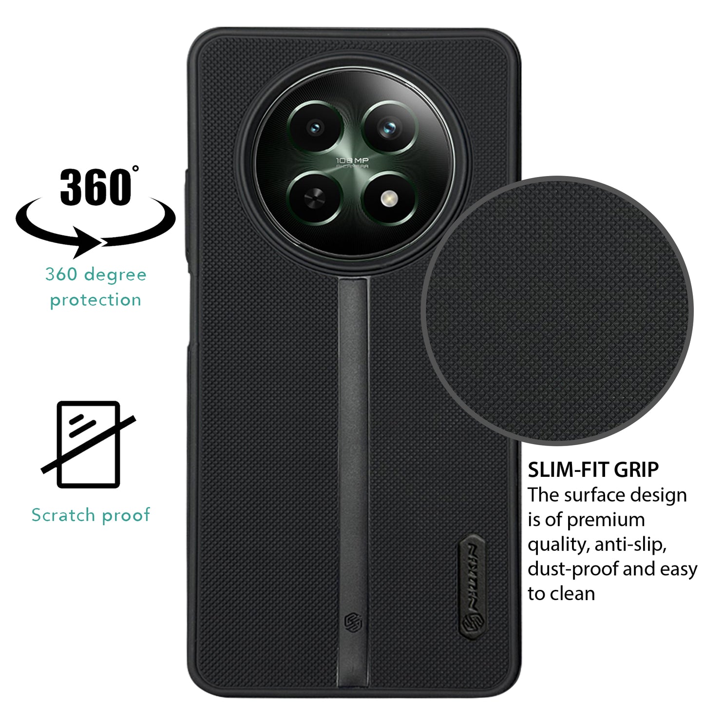 NIUKIN Super Frosted Dotted Case for Realme 12