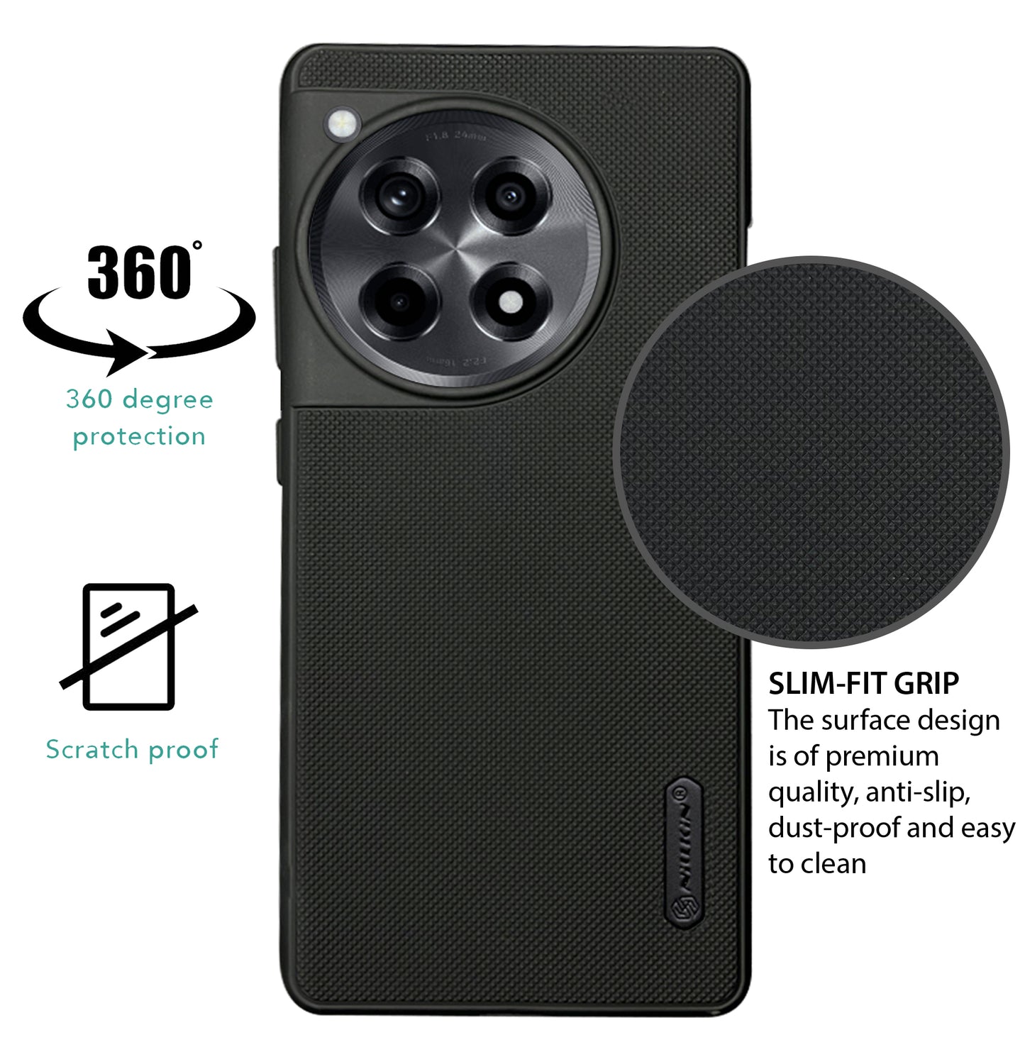 NIUKIN Super Frosted Dotted Case for Oneplus 12R